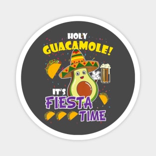 Cinco de Mayo Taco Holy Guacamole It's Fiesta Time Sombrero Magnet